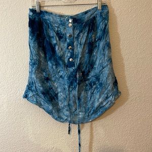 Arden B blue strapless blouse